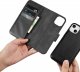 iCarer iCarer Wallet Case 2in1 etui iPhone 14 skórzany pokrowiec z klapką Anti-RFID czarny (WMI14220725-BK) 15