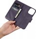 iCarer iCarer Wallet Case 2in1 etui iPhone 14 Pro skórzany pokrowiec z klapką Anti-RFID ciemnofioletowy (WMI14220726-DP) 12