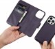 iCarer iCarer Wallet Case 2in1 etui iPhone 14 Pro skórzany pokrowiec z klapką Anti-RFID ciemnofioletowy (WMI14220726-DP) 13