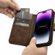 iCarer iCarer Oil Wax Wallet Case 2in1 etui iPhone 14 Pro Max skórzany pokrowiec z klapką Anti-RFID brązowy (WMI14220724-BN) 13