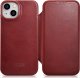 iCarer CE Oil Wax Premium Leather Folio Case skórzane etui iPhone 14 Plus z klapką magnetyczne MagSafe czerwony (AKI14220707-RD) 1