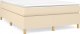 vidaXL Łóżko kontynentalne, kremowe, tapicerowane tkaniną, 140x200 cm 2