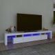 vidaXL Szafka pod TV z oświetleniem LED, biała, 230x36,5x40 cm 1