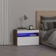 vidaXL vidaXL Szafka nocna z oświetleniem LED, przydymiony dąb, 60x35x40 cm 1
