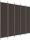 vidaXL vidaXL Parawan 5-panelowy, brązowy, 250x220 cm, tkanina 2