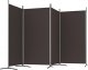 vidaXL vidaXL Parawan 4-panelowy, brązowy, 346x180 cm, tkanina 5