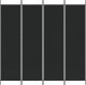 vidaXL vidaXL Parawan 4-panelowy, czarny, 200x200 cm, tkanina 3