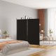 vidaXL vidaXL Parawan 2-panelowy, czarny, 175x180 cm, tkanina 1
