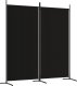 vidaXL vidaXL Parawan 2-panelowy, czarny, 175x180 cm, tkanina 1