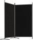 vidaXL vidaXL Parawan 2-panelowy, czarny, 175x180 cm, tkanina 3