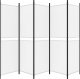 vidaXL vidaXL Parawan 5-panelowy, biały, 250 x 180 cm, tkanina 4
