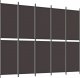 vidaXL vidaXL Parawan 5-panelowy, brązowy, 250x200 cm, tkanina 2