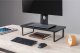 Powerton Podstawa pod monitor, łatwy montaż, miejsce na klawiaturę, czarny, metal / płyta mdf, 20 kg nośność, Powerton, ergo 10