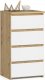 Fabryka Mebli Akord Komoda CL4 40 cm 4 szuflady - dąb artisan-biała 1