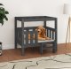 vidaXL vidaXL Legowisko dla psa, szare, 75,5x63,5x70 cm, lite drewno sosnowe 1