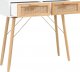 vidaXL Stolik konsolowy, biały, 80x30x75 cm, lita sosna i rattan 3