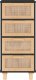 vidaXL vidaXL Komoda, czarna, 40x30x90 cm, lita sosna i naturalny rattan 3