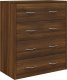 vidaXL vidaXL Komoda z 4 szufladami, 60 x 30,5 x 71 cm, brązowy dąb 3