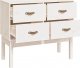 vidaXL Komoda, biały, 90x40x78 cm, lite drewno sosnowe 4