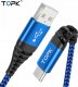 Kabel USB Topk USB-A - USB-C 0.25 m Niebieski (AN24) 2