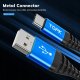 Kabel USB Topk USB-A - USB-C 0.25 m Niebieski (AN24) 3