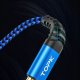 Kabel USB Topk USB-A - USB-C 0.25 m Niebieski (AN24) 4