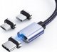 Kabel USB Topk USB-A - USB-C 1 m Czarno-srebrny (AM45) 7