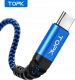Kabel USB Topk USB-A - USB-C 1 m Niebieski (AN24) 2