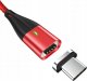 Kabel USB Topk USB-A - Magnetyczne 1 m Czerwony (AM61) 2