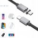 Kabel USB Topk USB-C - Magnetyczne 1.5 m Czarny (AN64) 5