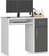 Biurko Fabryka Mebli Akord Biurko PIN 90 cm - białe-grafit szary - 1 szuflada 1 drzwi wolnostojące 1