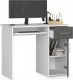 Biurko Fabryka Mebli Akord Biurko PIN 90 cm - białe-grafit szary - 1 szuflada 1 drzwi wolnostojące 2