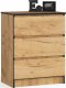 Fabryka Mebli Akord Komoda do salonu K 60 cm 3 szuflady - dąb craft 1