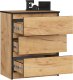 Fabryka Mebli Akord Komoda do salonu K 60 cm 3 szuflady - dąb craft 4