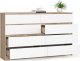 Fabryka Mebli Akord Komoda do salonu K 160 cm 8 szuflad - dąb sonoma-biała 2