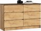 Fabryka Mebli Akord Komoda do salonu K 120 cm 6 szuflad - dąb craft 1