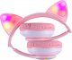 Słuchawka Defender Słuchawki Defender Bluetooth bezprzewodowe nauszne z uszami kota Micro SD LED RGB kocie uszy różowo-białe 8