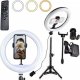 Lampa pierścieniowa 4kom.pl  LED 70W Ring uchwyt na telefon do zdjęć filmów fotograficzna + statyw 220cm Pilot 1