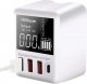 Ładowarka Alogy Ładowarka sieciowa Alogy z wyświetlaczem 3x USB + USB-C PD QC 3.0 40W Biała + Kabel USB-C 7