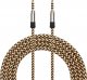 Kabel 4kom.pl Kabel Audio 2x Mini Jack - Jack 3.5mm długi przewód AUX Oplot mocny 1.5m Złoty 1