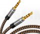 Kabel 4kom.pl Kabel Audio 2x Mini Jack - Jack 3.5mm długi przewód AUX Oplot mocny 1.5m Złoty 6