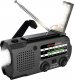 Radio 4kom.pl Radio solarne Dynamo AM/FM MOZOS ER-01 5000mAh awaryjne na korbę latarka SOS PowerBank czarne 1