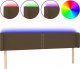 vidaXL vidaXL Zagłówek do łóżka z LED, ciemnobrązowy, 203x16x78/88cm, tkanina 2
