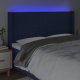 vidaXL vidaXL Zagłówek do łóżka z LED, niebieski, 183x16x118/128 cm, tkanina 4