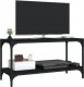 vidaXL Szafka pod TV, czarna 80x33x41 cm materiał drewnopochodny/ stal 4