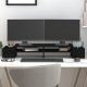 vidaXL vidaXL Podstawka na monitor, czarna, 100x27,5x15 cm, drewno sosnowe 1