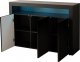 MEGSTYL KOMODA 130CM Z 3 DRZWICZKAMI - GRAND 4 Czarny mat - Czarny połysk 4