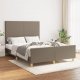 vidaXL vidaXL Rama łóżka z zagłówkiem, taupe, 140x190 cm, obita tkaniną 1