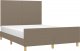 vidaXL vidaXL Rama łóżka z zagłówkiem, taupe, 140x190 cm, obita tkaniną 3