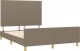 vidaXL vidaXL Rama łóżka z zagłówkiem, taupe, 140x190 cm, obita tkaniną 4